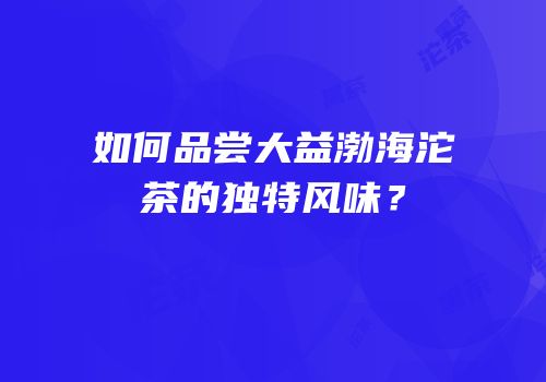 如何品尝大益渤海沱茶的独特风味？