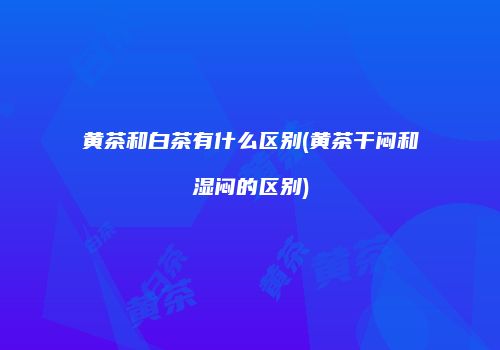 黄茶和白茶有什么区别(黄茶干闷和湿闷的区别)