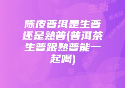 陈皮普洱是生普还是熟普(普洱茶生普跟熟普能一起喝)