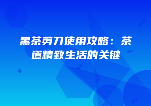 黑茶剪刀使用攻略：茶道精致生活的关键