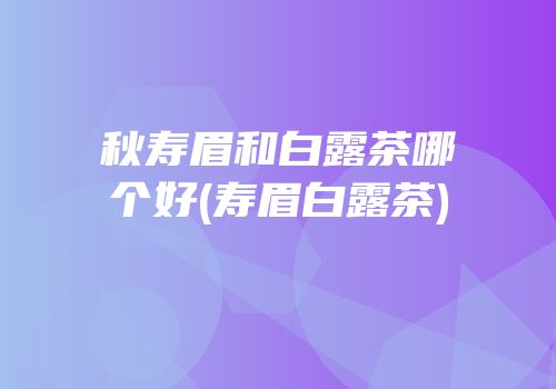秋寿眉和白露茶哪个好(寿眉白露茶)