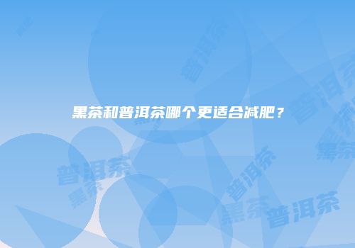 黑茶和普洱茶哪个更适合减肥？