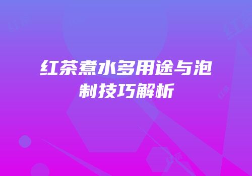 红茶煮水多用途与泡制技巧解析