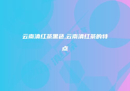 云南滇红茶黑色,云南滇红茶的特点