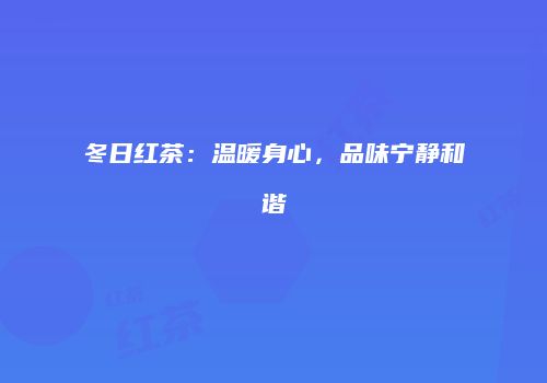 冬日红茶：温暖身心，品味宁静和谐