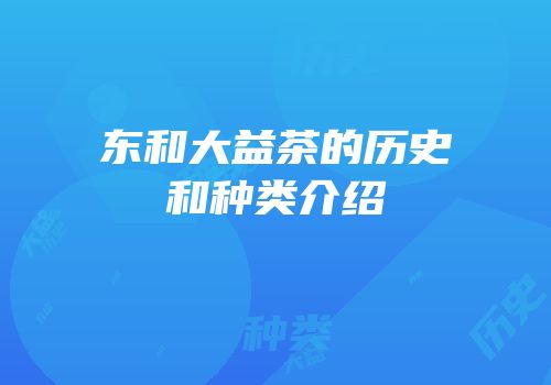 东和大益茶的历史和种类介绍
