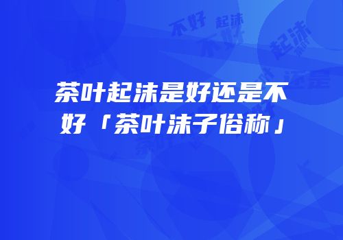 茶叶起沫是好还是不好「茶叶沫子俗称」