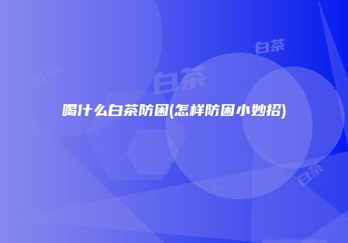 喝什么白茶防困(怎样防困小妙招)