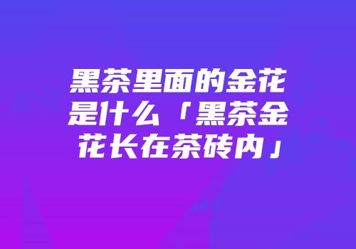 黑茶里面的金花是什么「黑茶金花长在茶砖内」
