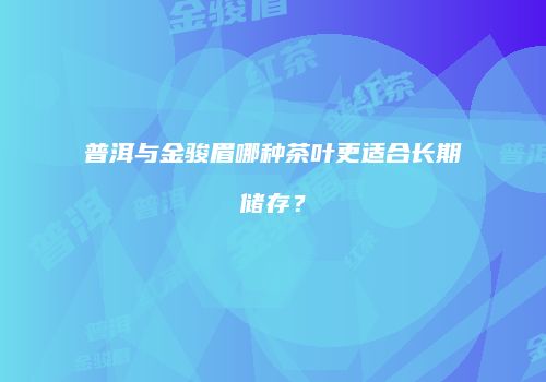 普洱与金骏眉哪种茶叶更适合长期储存？