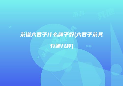 茶道六君子什么牌子好(六君子茶具有哪几样)