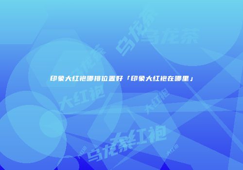 印象大红袍哪排位置好「印象大红袍在哪里」