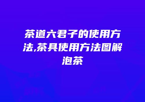 茶道六君子的使用方法,茶具使用方法图解泡茶