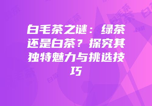 白毛茶之谜：绿茶还是白茶？探究其独特魅力与挑选技巧