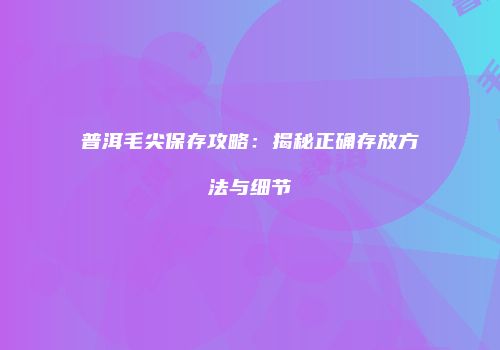普洱毛尖保存攻略：揭秘正确存放方法与细节