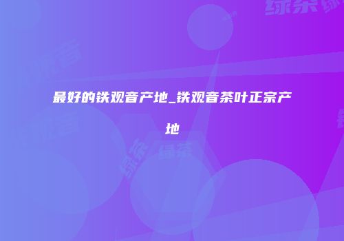 最好的铁观音产地_铁观音茶叶正宗产地