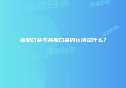 福鼎白茶与其他白茶的区别是什么？