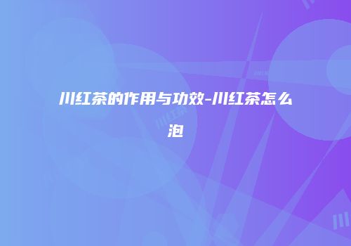川红茶的作用与功效-川红茶怎么泡