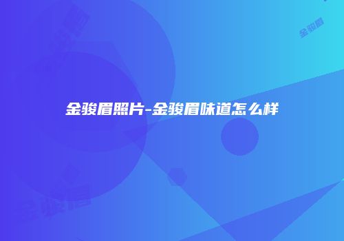 金骏眉照片-金骏眉味道怎么样