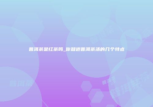 普洱茶是红茶吗_你知道普洱茶汤的几个特点