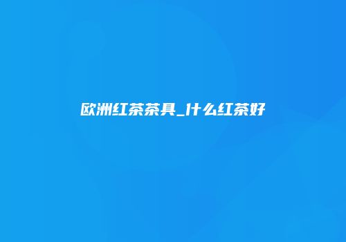 欧洲红茶茶具_什么红茶好