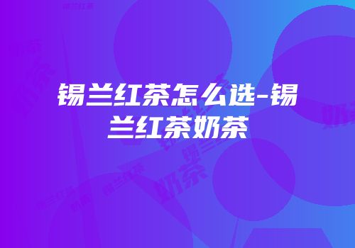 锡兰红茶怎么选-锡兰红茶奶茶