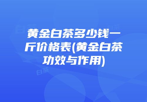 黄金白茶多少钱一斤价格表(黄金白茶功效与作用)