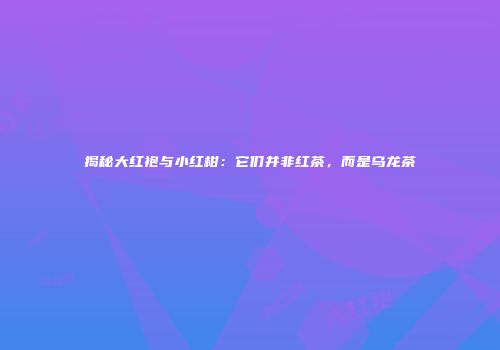 揭秘大红袍与小红柑：它们并非红茶，而是乌龙茶