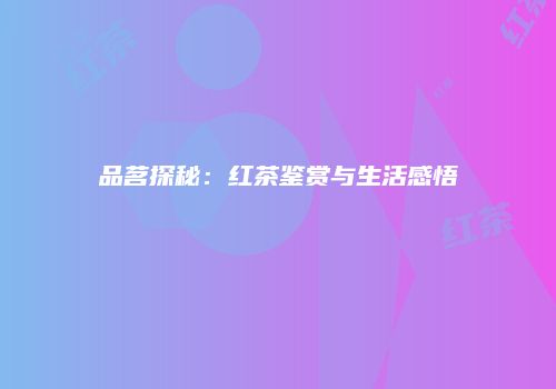 品茗探秘：红茶鉴赏与生活感悟