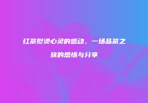 红茶熨烫心灵的感动，一场品茶之旅的感悟与分享