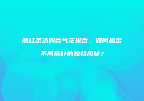 滇红茶汤的香气花果香，如何品出不同茶叶的独特风味？