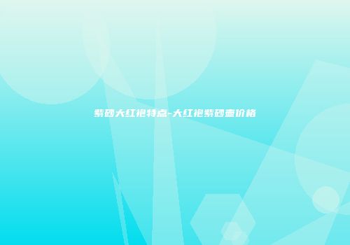 紫砂大红袍特点-大红袍紫砂壶价格
