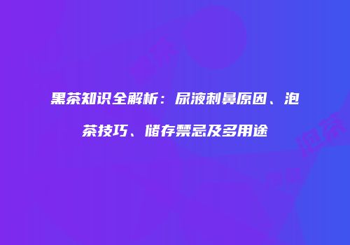黑茶知识全解析：尿液刺鼻原因、泡茶技巧、储存禁忌及多用途