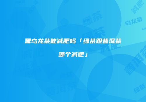 黑乌龙茶能减肥吗「绿茶跟普洱茶哪个减肥」