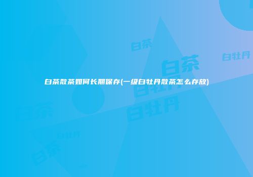 白茶散茶如何长期保存(一级白牡丹散茶怎么存放)
