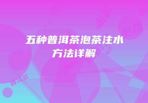 五种普洱茶泡茶注水方法详解