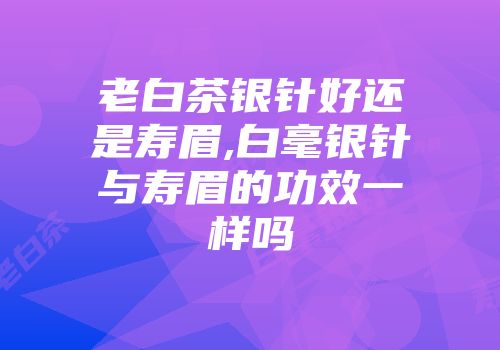老白茶银针好还是寿眉,白毫银针与寿眉的功效一样吗