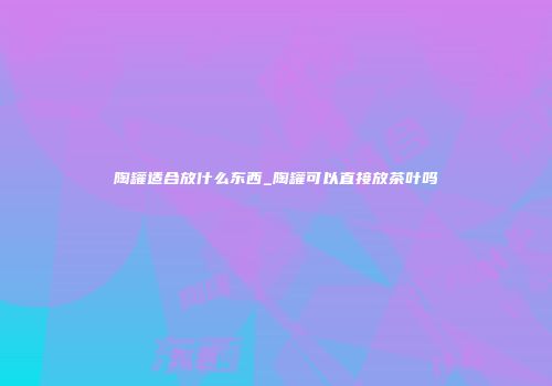 陶罐适合放什么东西_陶罐可以直接放茶叶吗