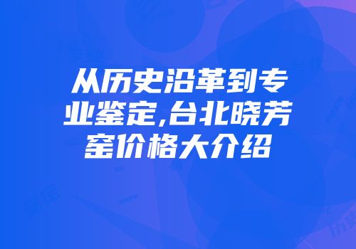 从历史沿革到专业鉴定,台北晓芳窑价格大介绍