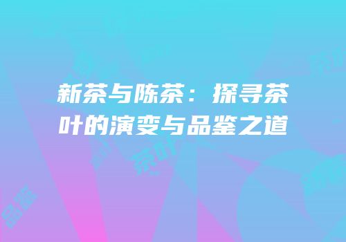 新茶与陈茶：探寻茶叶的演变与品鉴之道