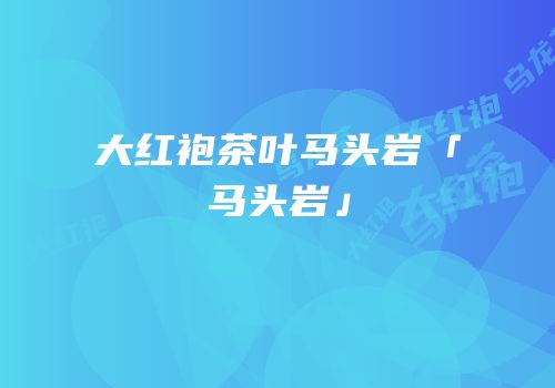 大红袍茶叶马头岩「马头岩」