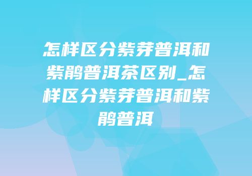 怎样区分紫芽普洱和紫鹃普洱茶区别_怎样区分紫芽普洱和紫鹃普洱