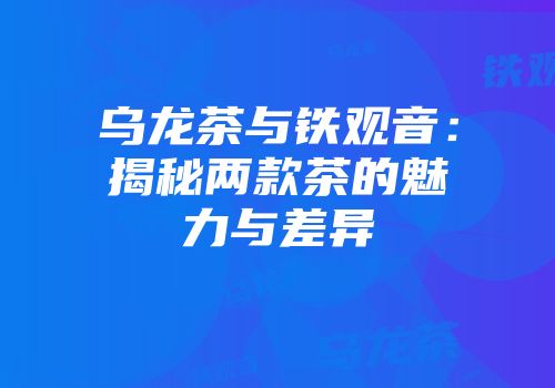 乌龙茶与铁观音：揭秘两款茶的魅力与差异