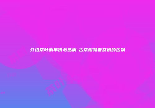 介绍茶叶的年份与品质-古茶树和老茶树的区别