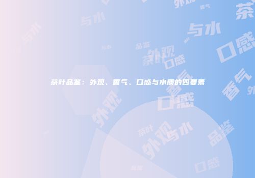 茶叶品鉴：外观、香气、口感与水质的四要素