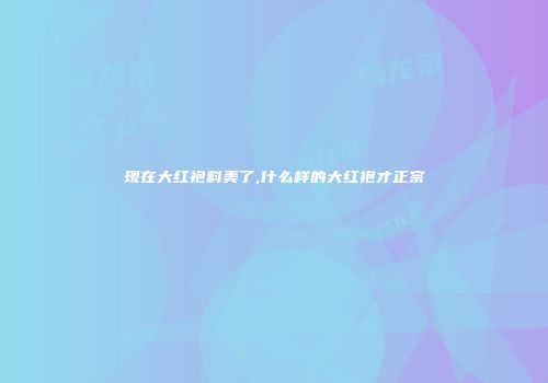 现在大红袍料美了,什么样的大红袍才正宗