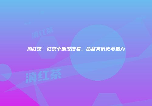 滇红茶：红茶中的佼佼者，品鉴其历史与魅力