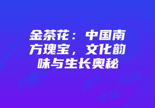 金茶花：中国南方瑰宝，文化韵味与生长奥秘