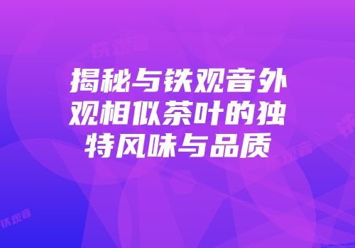 揭秘与铁观音外观相似茶叶的独特风味与品质