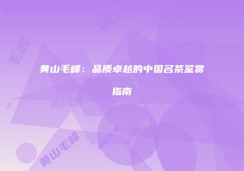 黄山毛峰：品质卓越的中国名茶鉴赏指南